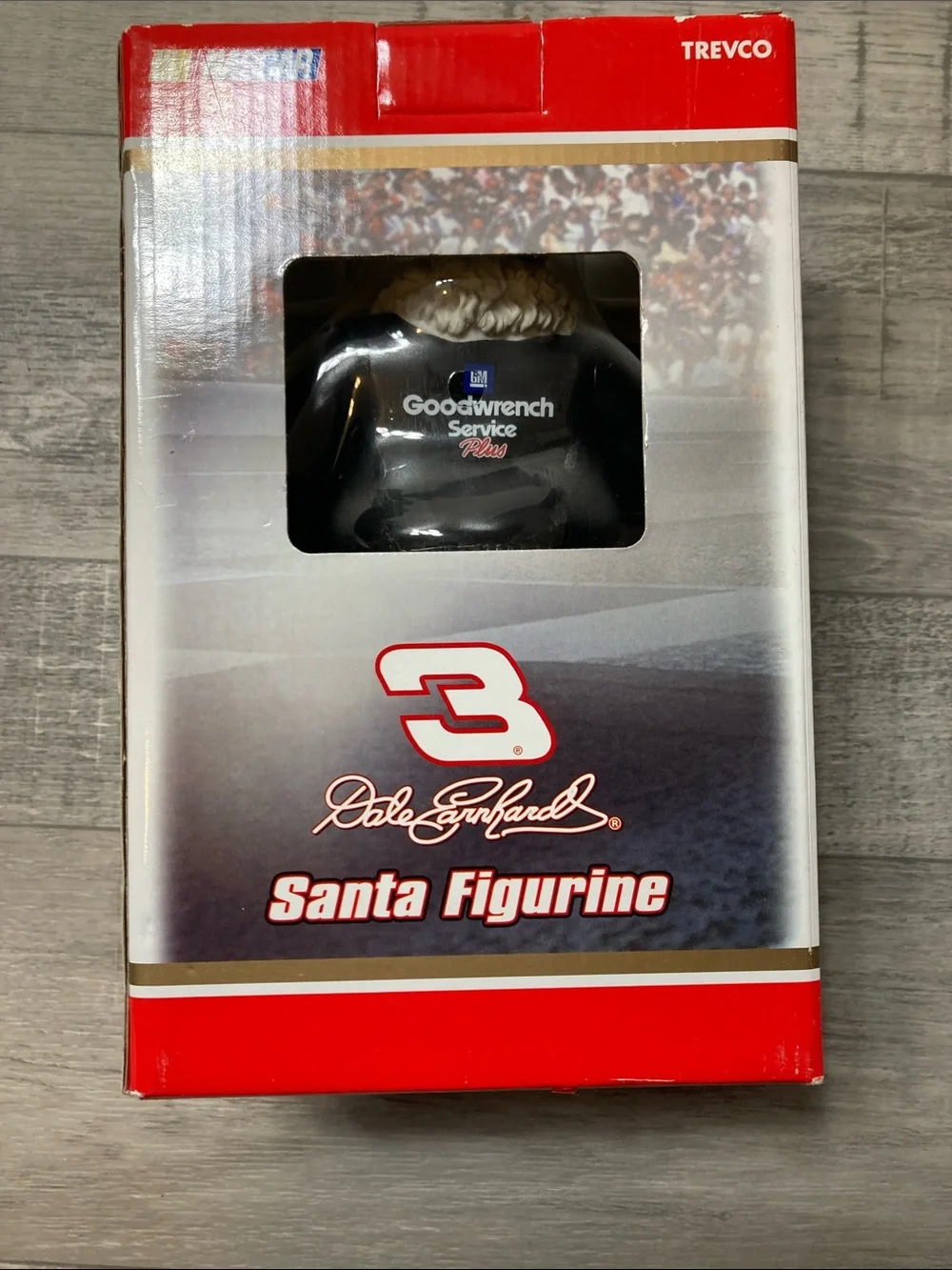 Nascar Dale Earnhardt Black #3 Santa Figurine with Flag